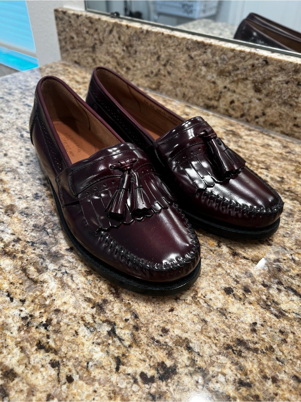 G.H. Bass & Co. Burgundy Tassel Kiltie Loafers